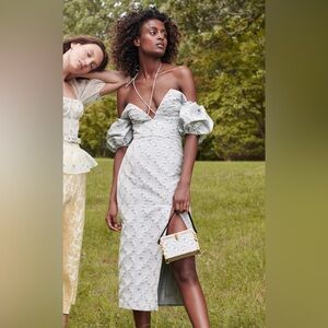 Markarian Kitty Blue Lattice Floral Dress